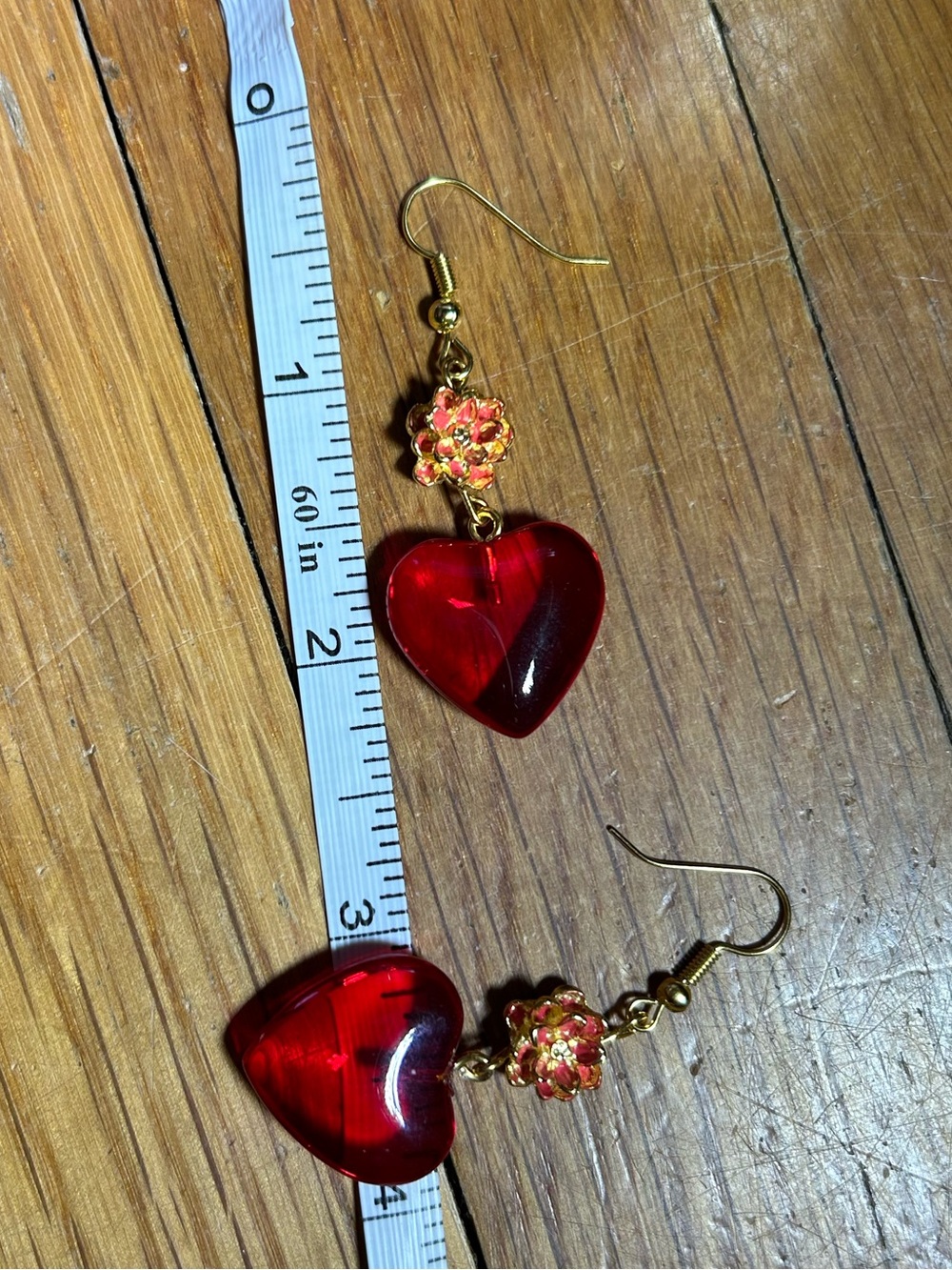 3/$25 Red Heart Drop Earrings - Picture 4 of 6